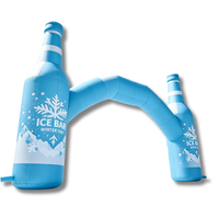 Arche gonflable géante en forme de bouteille de vin 2026, personnalisable avec logo, pour publicité de marque de vin et entrée de fête