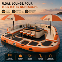Canapé flottant gonflable de luxe, plateforme de bar pour fêtes aquatiques, idéal pour hôtels, complexes hôteliers, plages, lacs, location et vente en gros