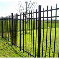 Valla Liancheng de 4 pies/5 pies/6 pies, Personalizable, con Parte Superior Plana y Puntas, Valla Residencial de Acero Galvanizado para Casa