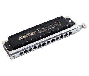 <span class=keywords><strong>Harmonica</strong></span> <span class=keywords><strong>chromatique</strong></span> East Top à 12 trous avec lames en bronze phosphoreux, étui noir à fermeture éclair, Do majeur - Meilleur service et <span class=keywords><strong>prix</strong></span> compétitif - Product Image 1