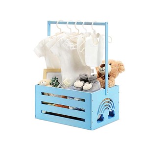 Màu Xanh Bằng Gỗ Bé Tắm Hộp Lưu Trữ Hộp Với Xử Lý Cá Nhân Lưu Trữ Bằng Gỗ Thùng - Product Image 2