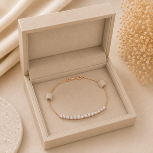 Élégant bracelet demi-tennis en argent sterling avec chaîne de diamants CZ taille ronde, bracelet délicat pour femme, bijoux de mode raffinés - Product Image 3
