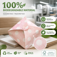 Boîte cadeau en carton rose à pois personnalisée, 100% biodégradable, pliable avec fentes, fermeture magnétique, logo personnalisé, gaufrage offset