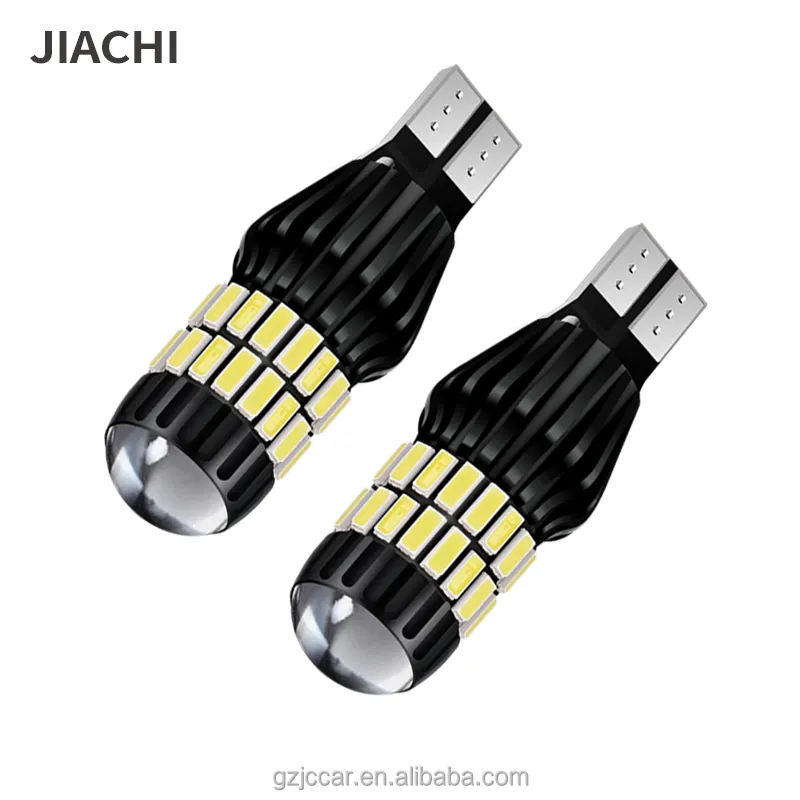 Jiachi 100ชิ้น T15 T16รถยนต์หลอดไฟ LED CANbus โคมไฟ OBC ข้อผิดพลาดฟรี921 912 W16W ที่จอดรถสำรองไฟ DC12-24V สีขาว