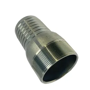 Casting Threaded Hose Fitting SS Hex KC Nipple 1" BSPT Male hose nipple