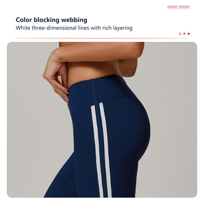 XW-DCK3020-2 New Design Breathable High Waist Side <strong>White</strong> Hip Line Sportswear Custom Fitness <strong>Woman</strong> Clothing Yoga Flared <strong>Leggings</strong> - Product Image 3