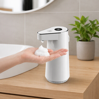 Distributeur automatique de savon électrique en plastique, alimenté par batterie, sans contact, à capteur, mural, rechargeable, pour hôtel, usage extérieur, CE