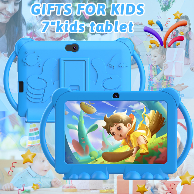 Gift for Kids 7 Inch Lightweight Kids Tab Children'S Kids Android Tablet PC Tablette Pour Enfants
