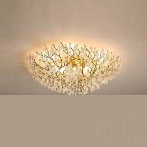 Gran rama nórdica Vintage Led latón oro comedor sala de estar Hotel lujo techo colgante luz moderna candelabros de cristal - Product Image 6
