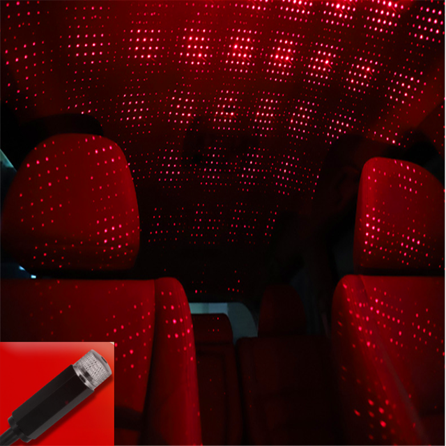 Night Light Small Star LED Car Roof Ceiling Rotating Decor Galaxy Lights Laser Light Lamp Lens LED Projector for Car
