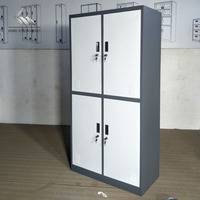 Casier de rangement personnel vêtements casier de rangement 4 portes stockage en acier armoire en métal armoire à vêtements