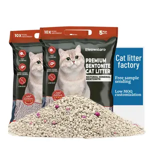 Оптовая Продажа с фабрики, 2023, новый эффективный дезодорирующий 99% без пыли, бентонитовый песок для кошек, бесплатный образец