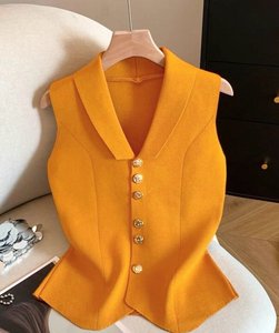 Nuevo Chaleco de Punto sin Mangas para <span class=keywords><strong>Mujer</strong></span>, Estilo Casual Francés, Verano 2026 - Product Image 2