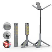 Luz LED recargable plegable para acampar, 5 modos de iluminación, linterna portátil USB, diseño de tres hojas, pantalla de carga