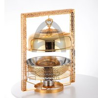 8L Edelstahl Gold Buffet Herd mit Kraftstoff Heiz methode Rahmen enthalten Bubuffet Food Warmer Chafing Dish