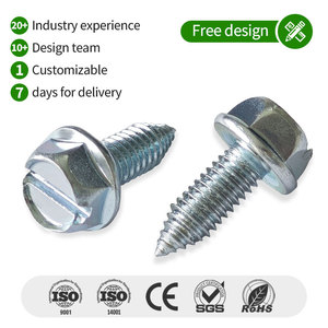 Vis à tête hexagonale zinguées JSCREW pour fixation métal sur métal, vis de fixation de plaque d'immatriculation, à embase fendue, à pointe acérée - Product Image 1