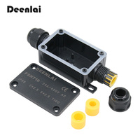 Boîtier de jonction électrique étanche IP66 1 entrée 1 sortie 2 voies de haute qualité avec connecteur de câble imprimé au laser Deenlai FSH710