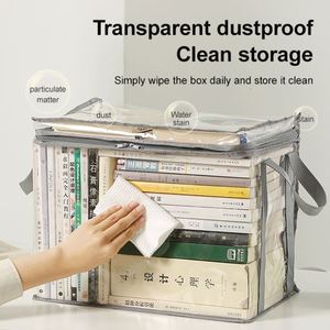 Sac de rangement transparent pour livres, grande capacité, sac de rangement pour CD en PVC, sac de rangement en plastique avec poignée - Product Image 5