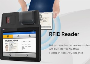 Xách tay máy in nhiệt sinh trắc học máy tính bảng với máy quét dấu vân tay và đầu đọc mã vạch mrz cho ngay lập tức hộ chiếu xác thực - Product Image 6