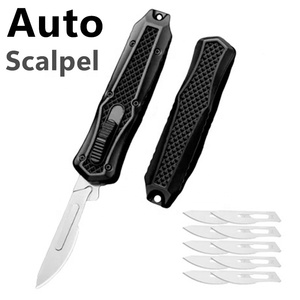 Couteau utilitaire OEM en gros pour petites quantités, qualité industrielle, mini-couteau OTF à double action, 10 pièces # 24 Lames - Product Image 1