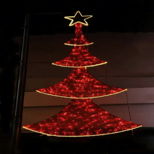 Decoraciones Navideñas Repetitivas con Motivos de Postes para Crear un Ritmo Visual Coherente a lo Largo de Secciones Largas de Calles - Product Image 1