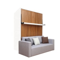 Meubles de chambre à coucher Lequan, lit mural transformable moderne et pliable, gain de place, en bois, avec canapé