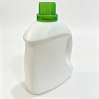 Bouteille de détergent à lessive en plastique HDPE avec bouchon à vis, logo personnalisé, 1L 2L, blanc bleu jaune, pour emballage de savon liquide, vente en gros