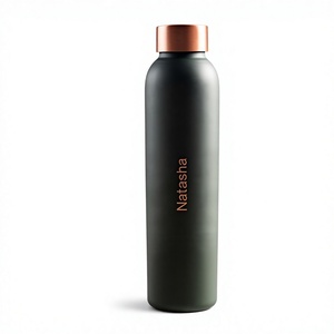 Botella de Agua Deportiva Ecológica 100% Cobre Puro con Tapa, Diseño Indio, para Viajes y Deportes, Marca Star World, Hecho en India - Product Image 1