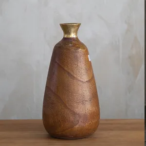 Nordic Minimalist Wooden Vase Ornaments Dried Flower Bottle Creative Art Gifts Living Room TV Cabinet Desktop Home Decorations