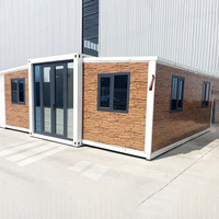Maisonnette modulaire de luxe moderne à ossature légère en acier, portable, pliable, pour séjour, trois en un, préfabriquée, bureau, bâtiment, centre commercial
