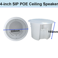 Altavoz de Techo SIP POE de 4 Pulgadas, 10W-50W, Protocolo SIP UDP IGMP (Multicast), Venta de Fábrica, Llamadas en Tiempo Real
