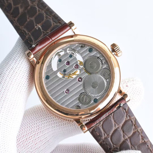 Montre mécanique automatique en acier inoxydable, design ajouré, bracelet en PU/cuir de vachette tendance, verre saphir, 40 mm, étanche - Product Image 4