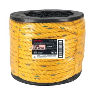 CAJA 102 Rollo de cuerda de polipropileno amarilla de 25 mm, 102 m - Product Image 4