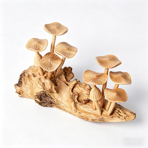Statuetta <span class=keywords><strong>di</strong></span> Fungo in Resina Artigianale con Base a Radice, Regalo Decorativo Rustico Unico per Amanti della Natura - Product Image 6