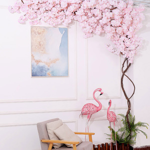 Decoración de Jardín para Bodas, Fondo de Pared con Ramas de Flores Colgantes, Árbol de Sakura Artificial, Flor de Cerezo - Product Image 1