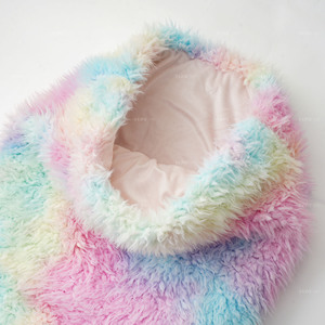 Couverture queue de sirène en polaire shaggy dégradé tie-dye, doublure en flanelle douce, cousue, portable, pour enfants, couverture de couchage enveloppante - Product Image 2