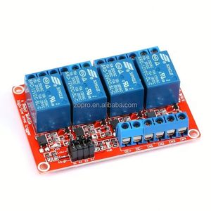 Módulo de Relé de 4 Canales con Aislamiento Óptico de 12V, Activación por Nivel Alto/Bajo, Placa Roja, Módulo de Relé de Alta Calidad y Soportes - Product Image 3