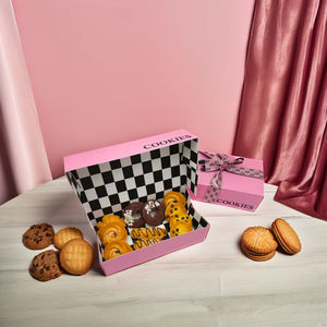 Emballage de boulangerie rectangulaire pour beignets, estampage à froid, emballage personnalisé en carton pour biscuits, boîte de boulangerie - Product Image 1