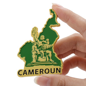 Regalos de Viaje, Imán Personalizado para Refrigerador, Metal, Aleación de Zinc, Esmalte, Chapado en Oro, Diseño 3D del Mapa de Camerún, <span class=keywords><strong>Imanes</strong></span> para Refrigerador - Product Image 3