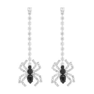 E12205 European American Halloween Party Spider Pendant Earrings Alloy Electroplated Natural Stone Unique Fun Design <strong>Quirky</strong> - Product Image 6
