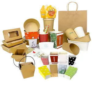 Cubo de papel cuadrado blanco desechable personalizado, caja de embalaje de alimentos, caja de cartón para palomitas de maíz, venta al por mayor