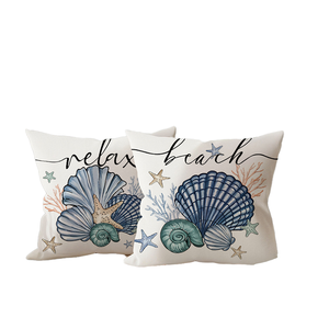 ปลอกหมอนอิงลายปลาดาวพิมพ์ลายถักทอสไตล์โมเดิร์นวินเทจ ขนาด 18x18 นิ้ว ผ้าลินิน สำหรับตกแต่งบ้าน โซฟา โรงแรม - Product Image 1