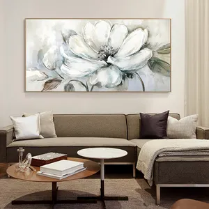 New Luxury No Framed Canvas Print Poster Print Wall Art Gold White Flower Canvas Painting For Home Decor