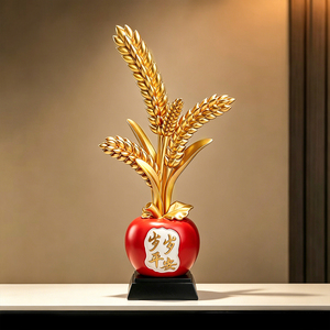 Figurine Sculptée Épi de Blé Pomme, Décoration Maison Paix et Prospérité, Salon, Bureau, Cadeau de Nouvel An, Cadeau de Pendaison de Crémaillère - Product Image 3