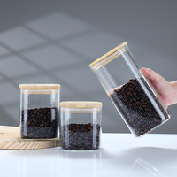 Fournisseur en gros d'usine, récipient de stockage de cuisine en verre transparent à rayures verticales côtelées, écologique, réutilisable, en vrac
