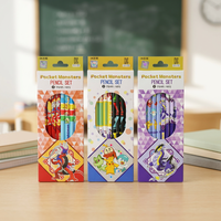 Juego de Lápices Pokémon, 8 Piezas, Mina Negra, Caja de 12, Grafito Coreano para Niños, Anime Escolar, AB0178