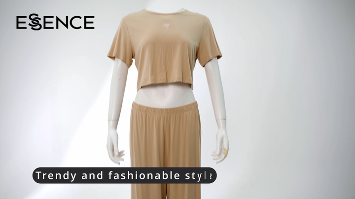 Basic Loungewear Crop Top & Leggings Set