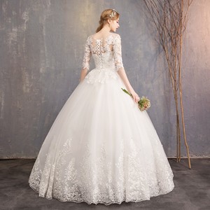 Plus <b>Size</b> Long Sleeve Crystal Lace <b>Wedding</b> <b>Dress</b> Floor-Length Beach Silhouette Princess Dream Bridal Embroidery <b>Dress</b> - Product Image 4