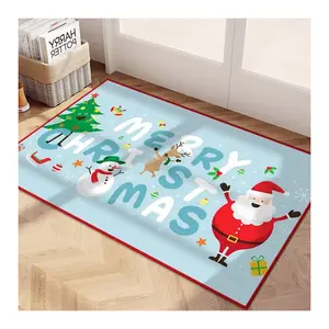Kasmir karpet Natal, keset dapur tahan noda tahan air anti slip untuk pintu mewah