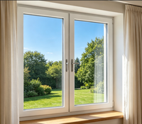 Fenêtre coulissante en PVC à double vitrage trempé avec cadre en plastique moderne pour hôtels